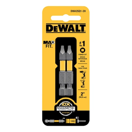 Dewalt Maxfit Power Bit Sq1 2Pc DWA2SQ1-2H